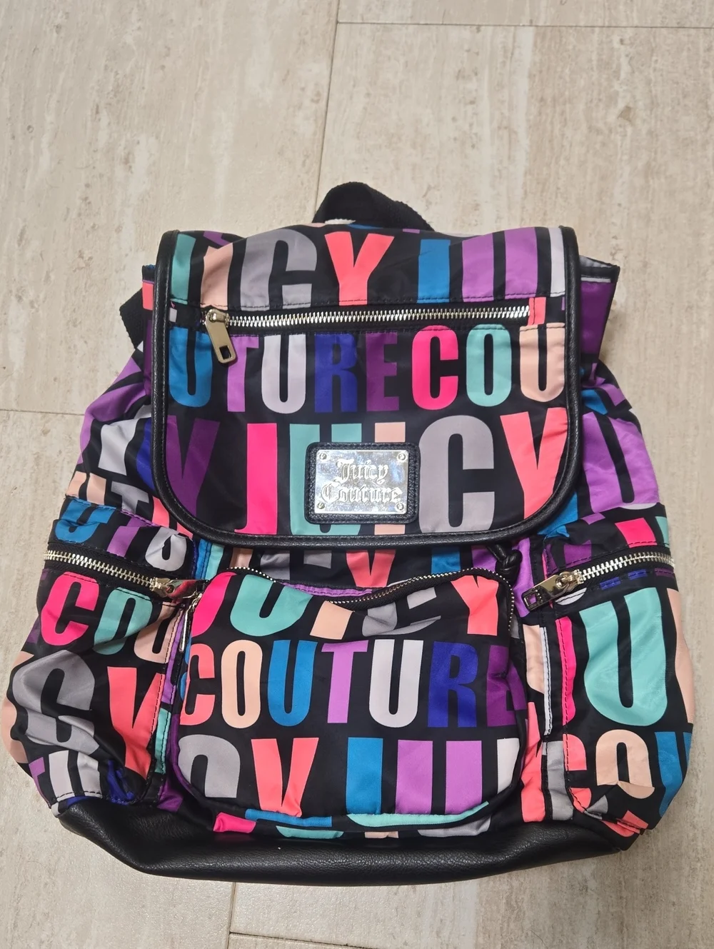 Juicy Couture Multi-Color Signature Multi-Zipper Backpack